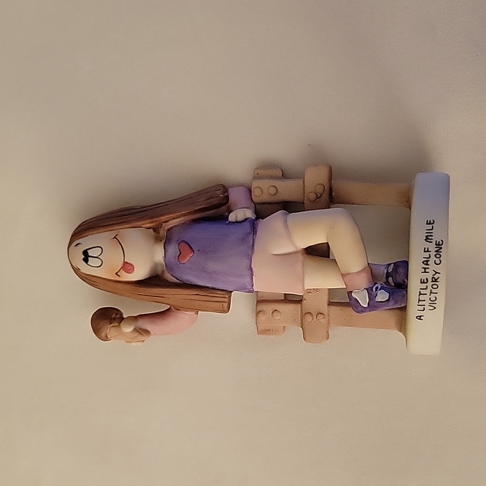 Cathy Guisewite, Vtg Cartoon Figurine 1982. "A Little Half Mile Victory Cone".